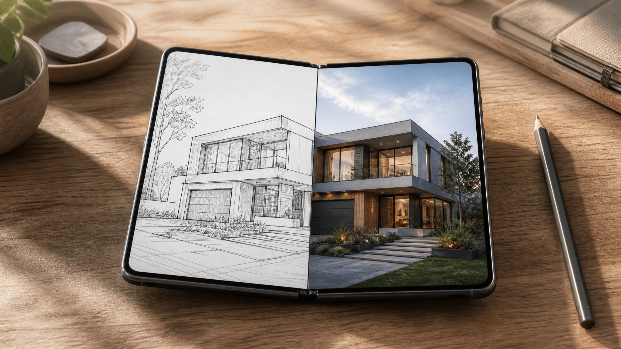 Sketch to Image AI on iPhone Duo: From Big-Screen Sketch to Finished Render