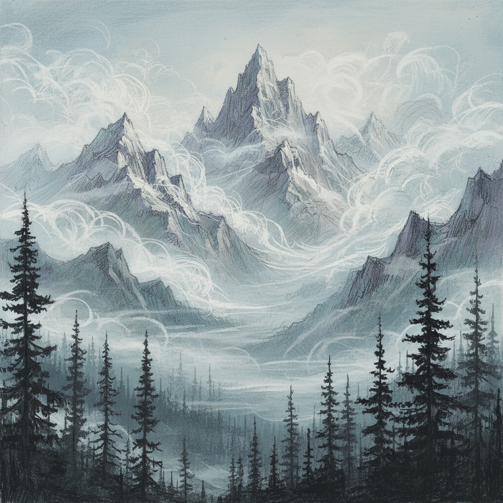 雾中群山