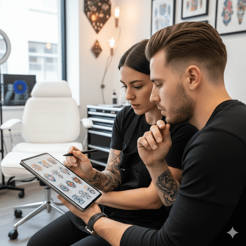 Tattoo Artist Client Consultation